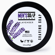 Travel Size Shaving Soap in Bowl with Lid, 2.0 oz - Lavender