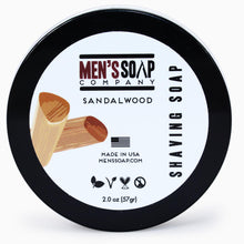 Travel Size Shaving Soap in Bowl with Lid, 2.0 oz - Sandalwood