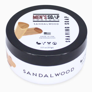 Travel Size Shaving Soap in Bowl with Lid, 2.0 oz - Sandalwood