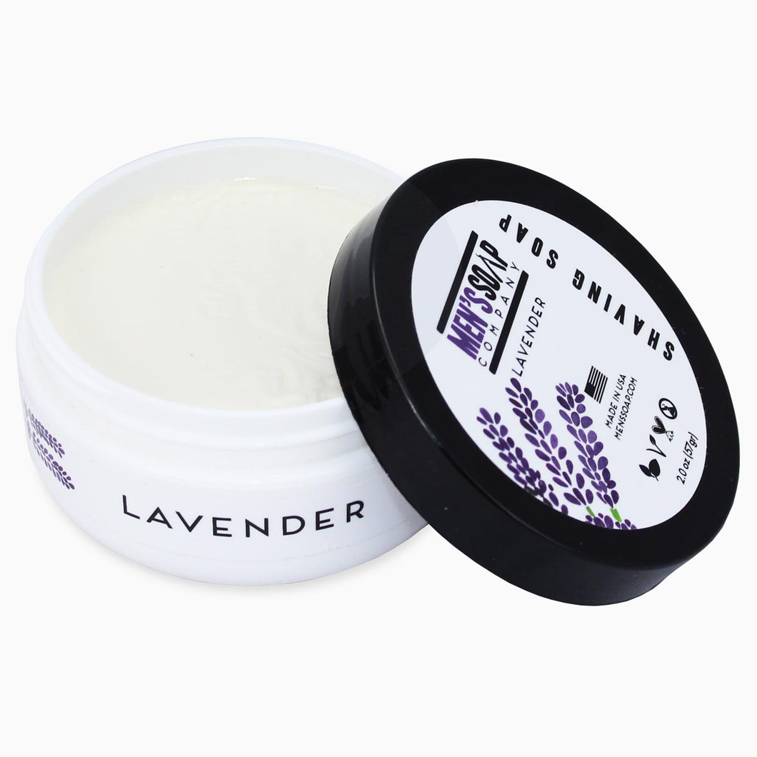 Travel Size Shaving Soap in Bowl with Lid, 2.0 oz - Lavender